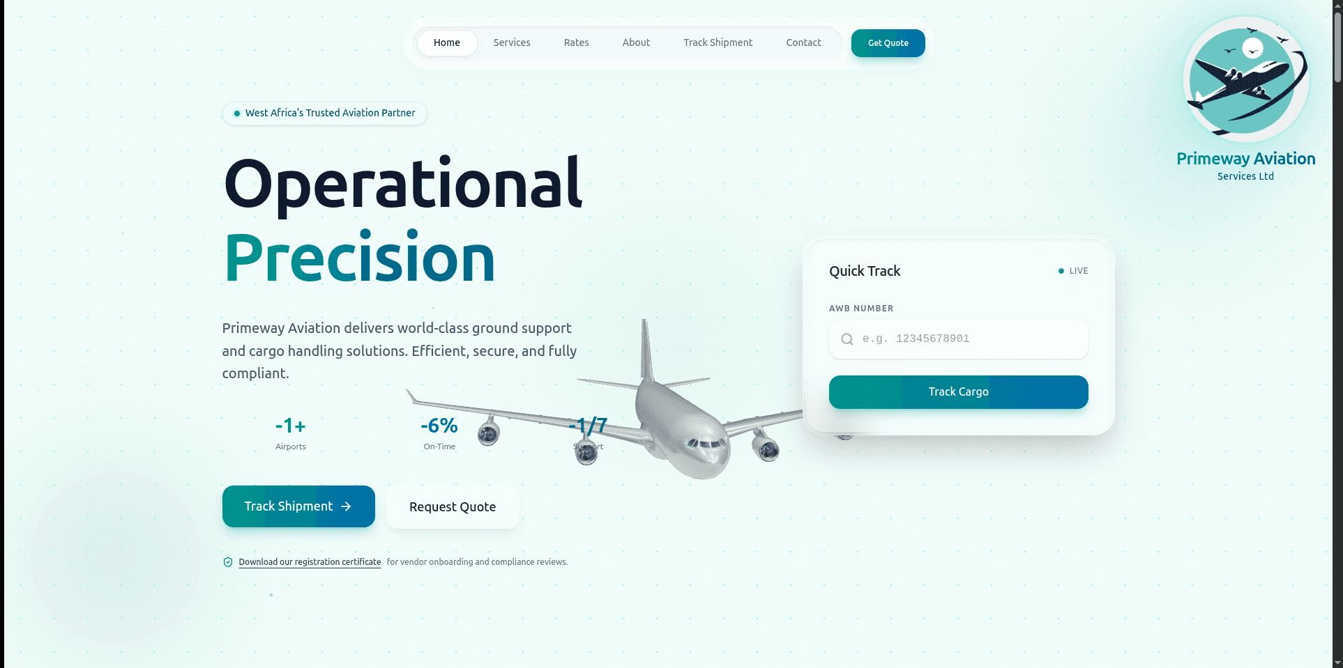 Primeway Aviation Website & Booking System